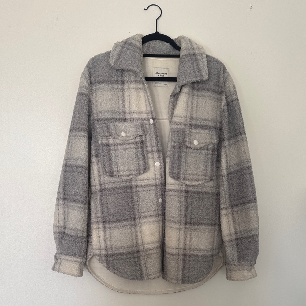 Abercrombie & Fitch Plaid Teddy Jacket